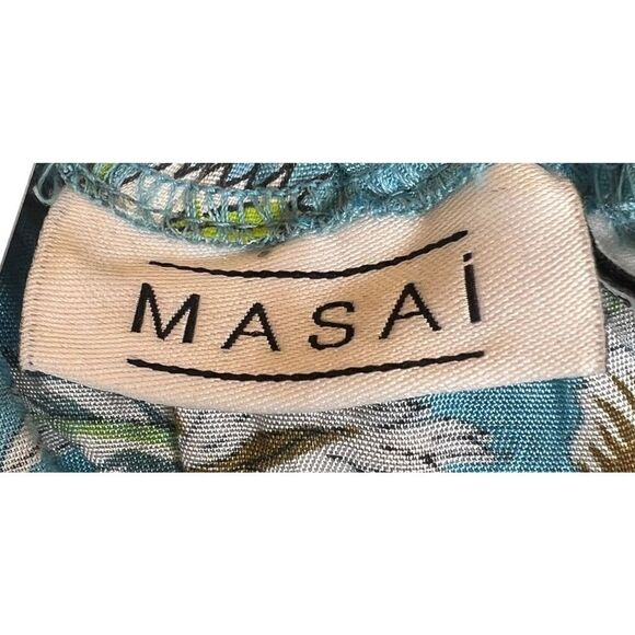 Masai Off the Shoulder Blue Floral Smocked Tunic Dress NWT Size Medium - Picture 7 of 10